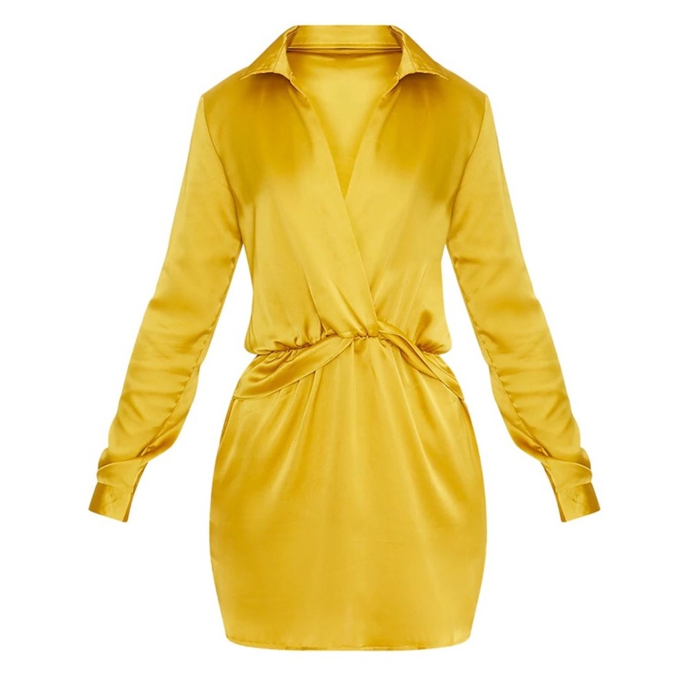 PRETTYLITTLETHINGS SILKY SHIRT DRESS